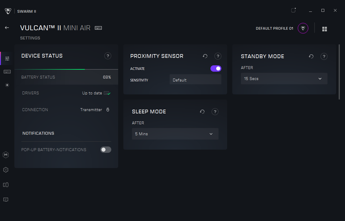 Swarm II - General Settings for your keyboard