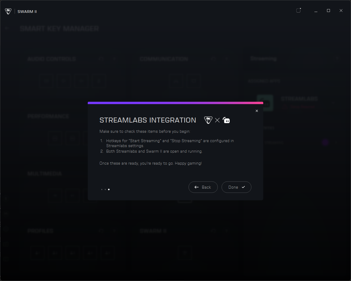 Smart Keys - Linking Swarm II And Streamlabs