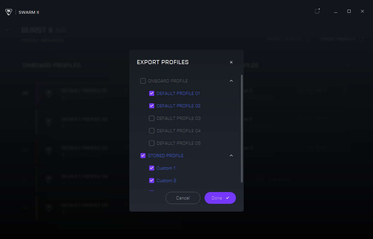 How do I save or import a profile?