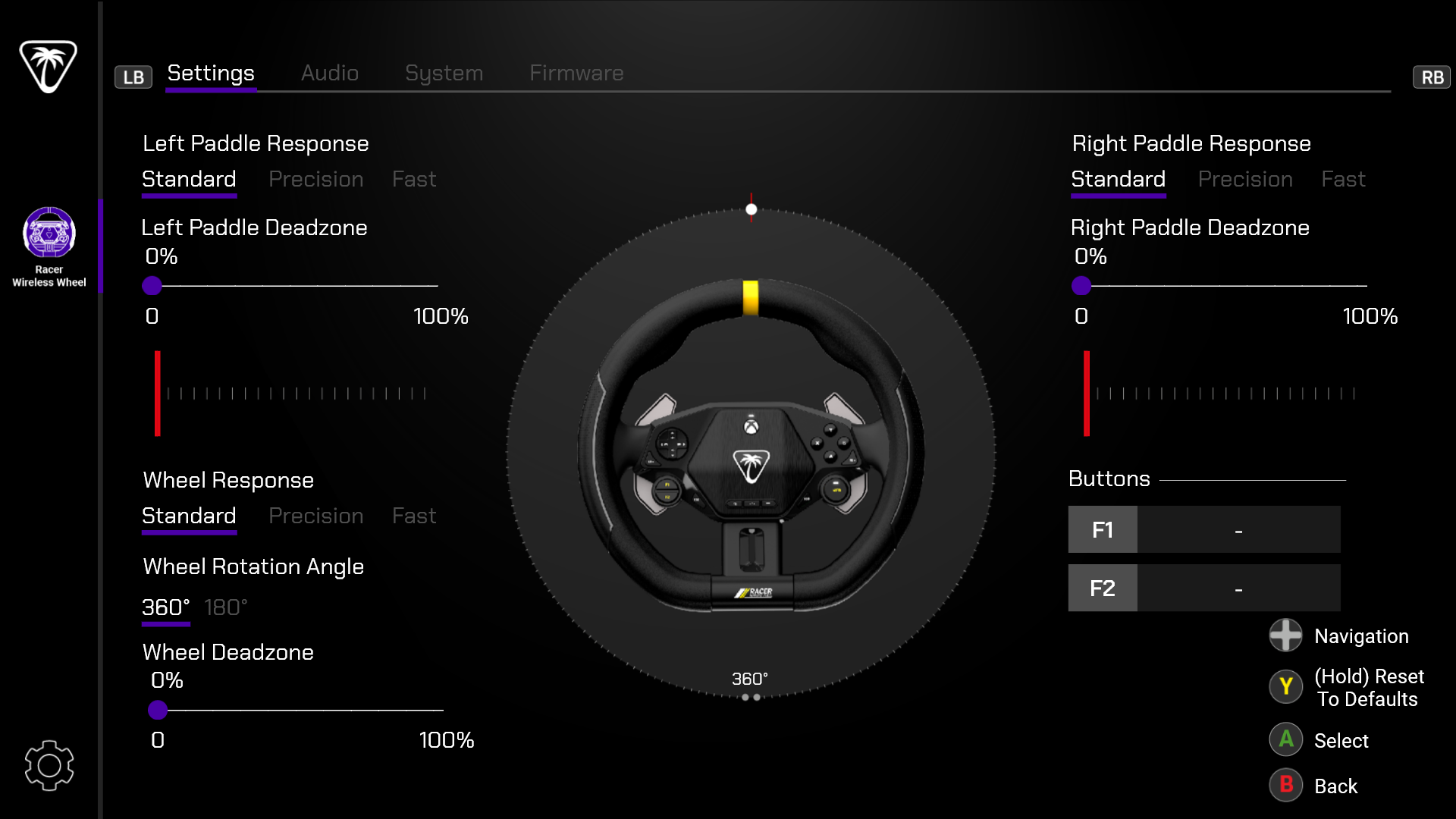 Racer Wireless Wheel – Konfiguration in Control Center 2